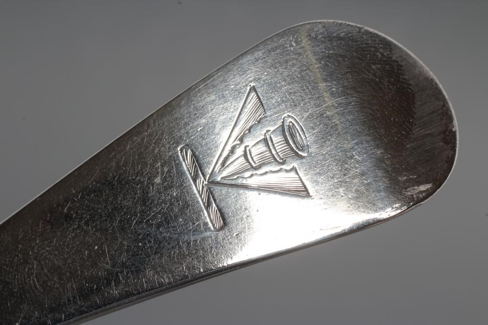 A GEORGE III SILVER STRAINER SPOON Image