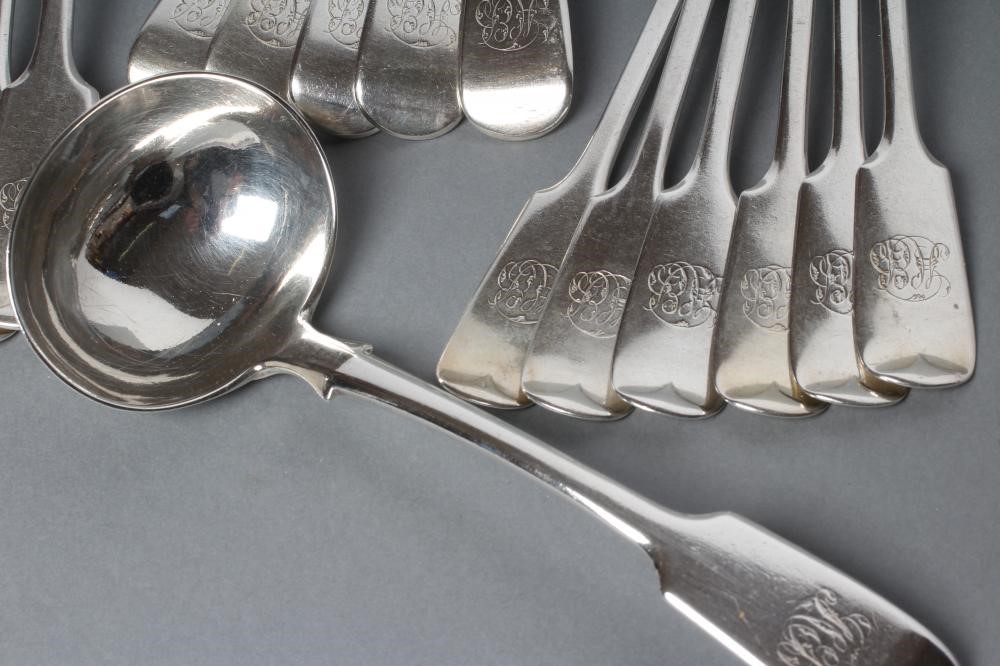 A LATE VICTORIAN SILVER PART TABLE SERVICE Image