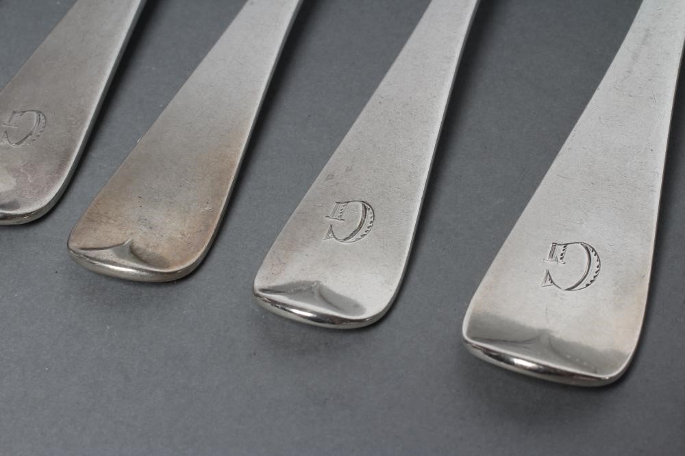 A SET OF FOUR LATE VICTORIAN SILVER TABLE FORKS Image
