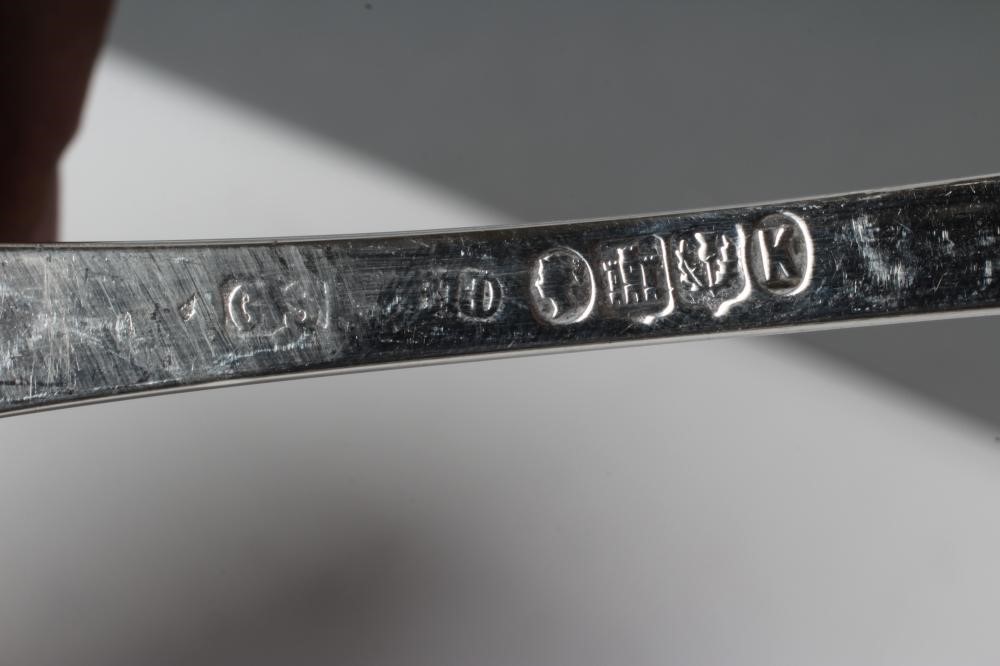 A PAIR OF VICTORIAN SCOTTISH SILVER SAUCE LADLES Image