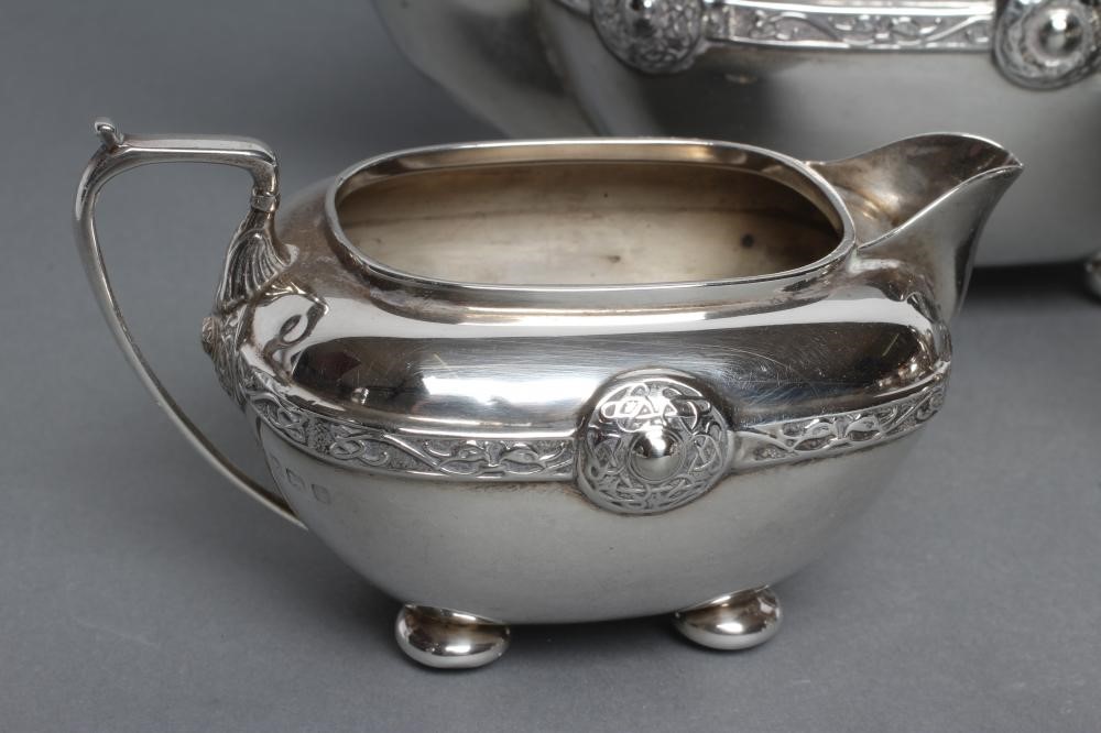 AN EDWARDIAN BACHELOR'S THREE PIECE SILVER TEA SERVICE Image