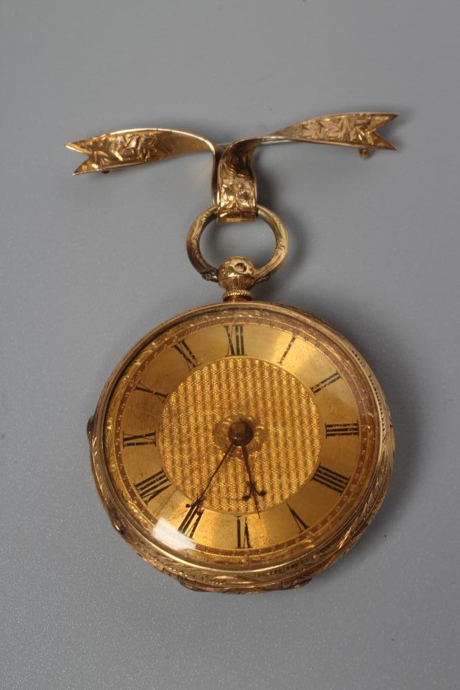 A VICTORIAN 18CT GOLD FOB WATCH Image
