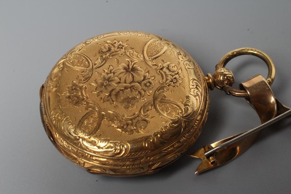 A VICTORIAN 18CT GOLD FOB WATCH Image