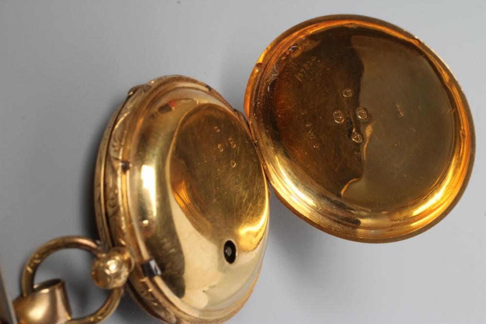 A VICTORIAN 18CT GOLD FOB WATCH Image