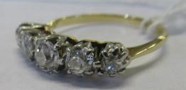 A FIVE STONE DIAMOND RING Image
