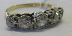 A FIVE STONE DIAMOND RING Image
