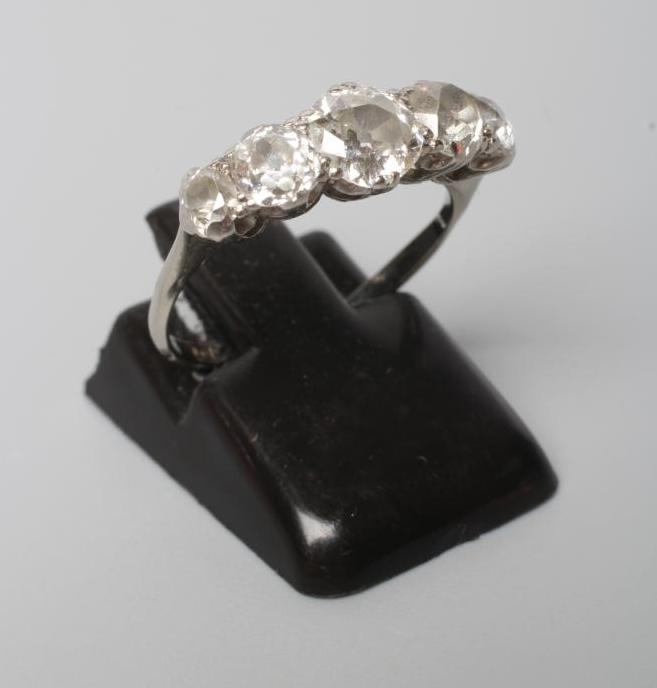 A FIVE STONE DIAMOND RING Image