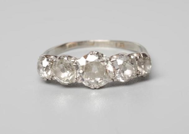 A FIVE STONE DIAMOND RING Image