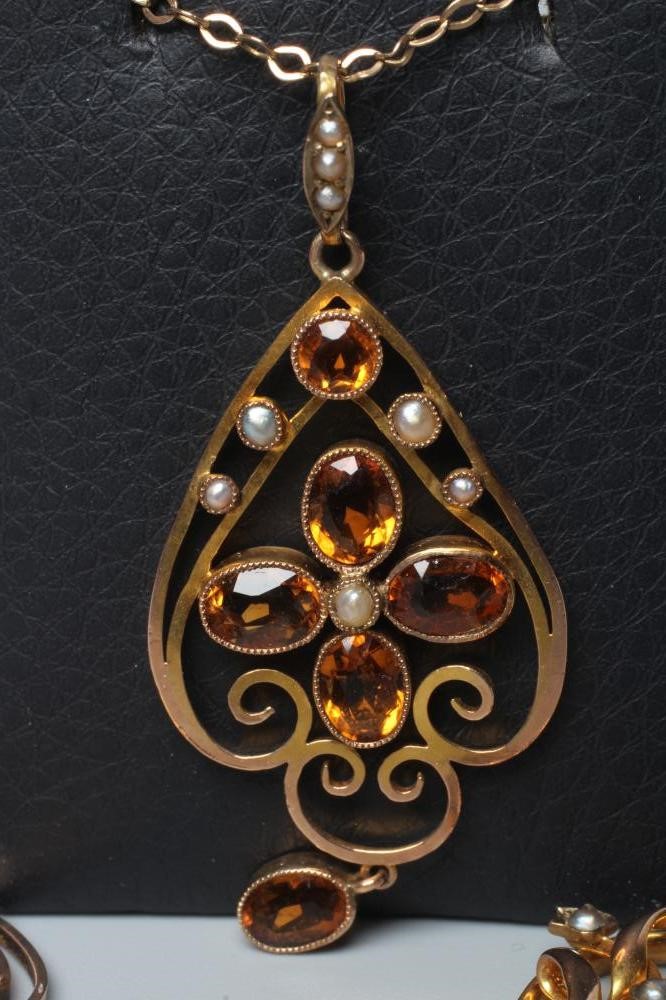 THREE EDWARDIAN OPEN SHIELD PENDANTS Image