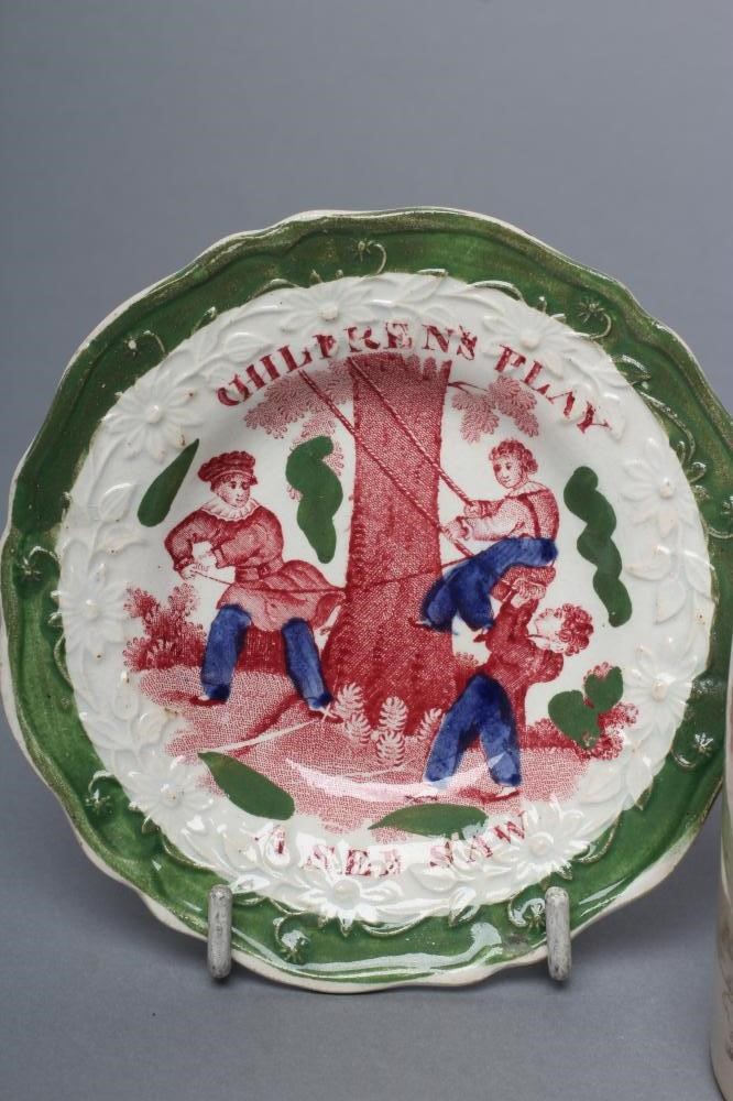 AN EARTHENWARE NURSERY PLATE Image
