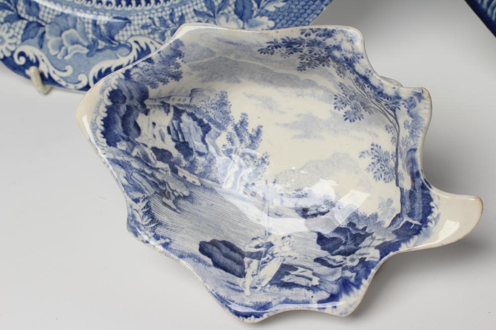A COLLECTION OF BRAMELD PEARLWARE comprising a pair of octagonal "Returning Woodman" plates Image