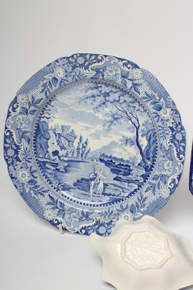A COLLECTION OF BRAMELD PEARLWARE comprising a pair of octagonal "Returning Woodman" plates Image