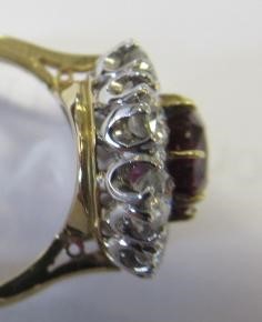 A RUBY AND DIAMOND CLUSTER RING Image