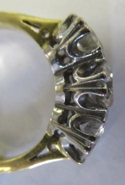 A THREE STONE DIAMOND RING Image