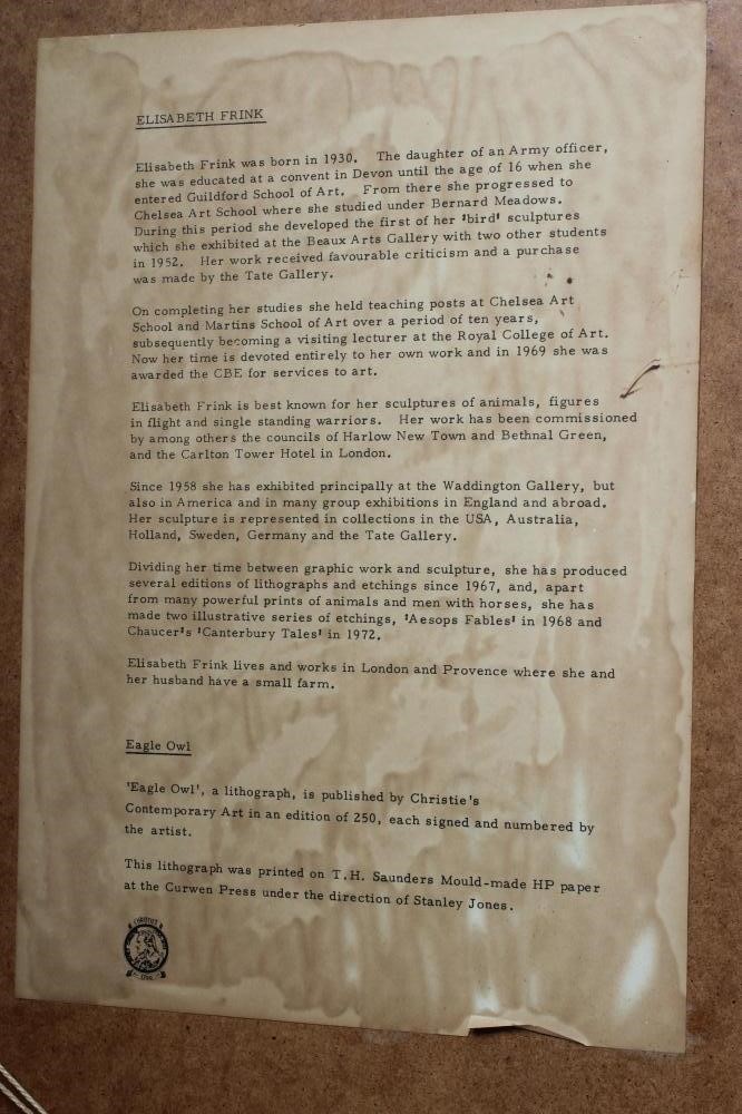 ELISABETH FRINK R.A. (1930-1993) Image