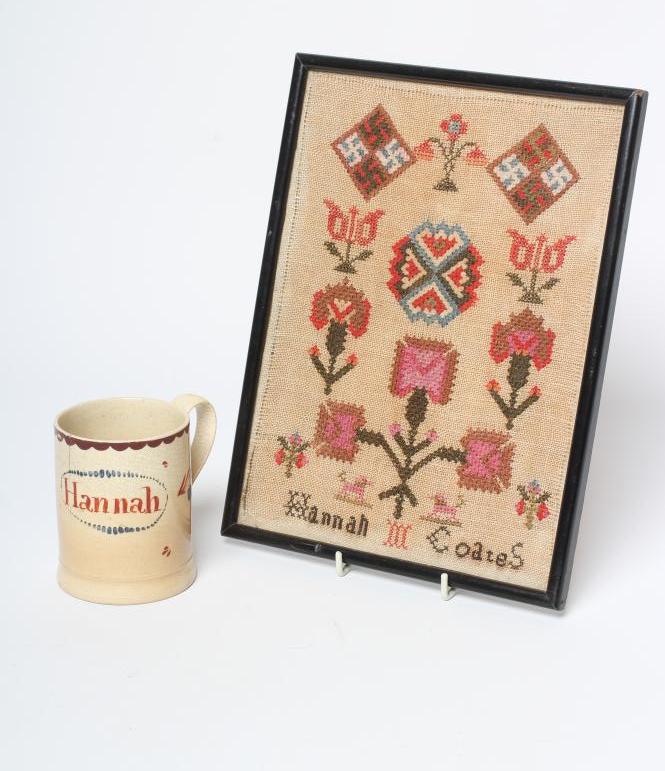 A NAMED CREAMWARE MUG Image