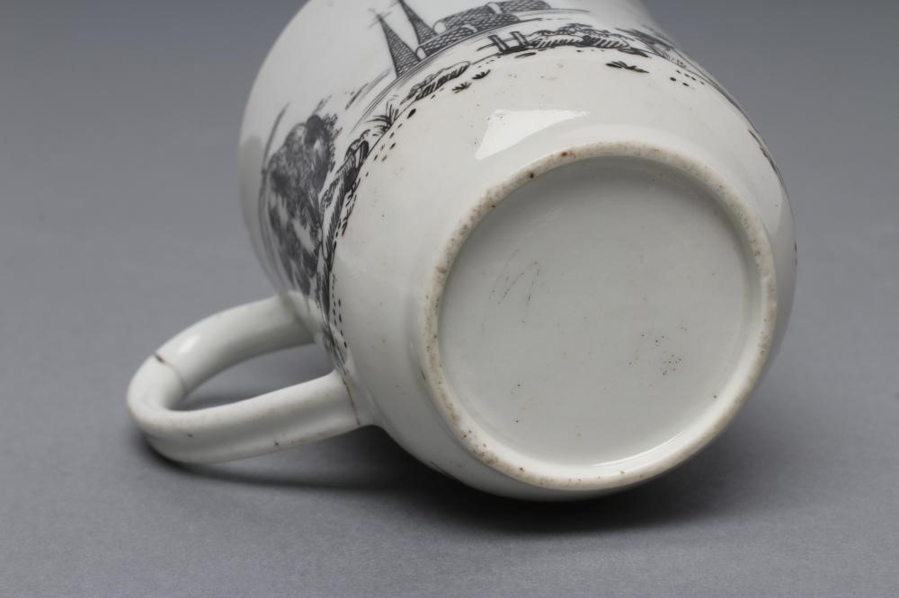 A FIRST PERIOD WORCESTER PORCELAIN BOY ON A BUFFALO COFFEE CUP Image