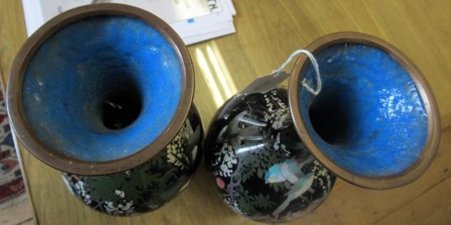 A PAIR OF JAPANESE CLOISONNE ENAMEL VASES Image