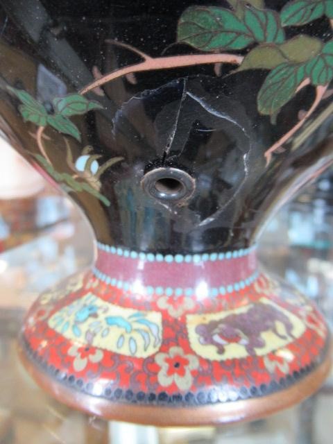 A PAIR OF JAPANESE CLOISONNE ENAMEL VASES Image