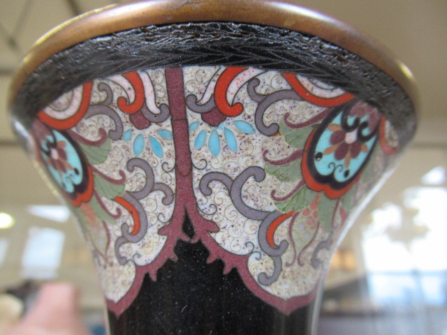 A PAIR OF JAPANESE CLOISONNE ENAMEL VASES Image