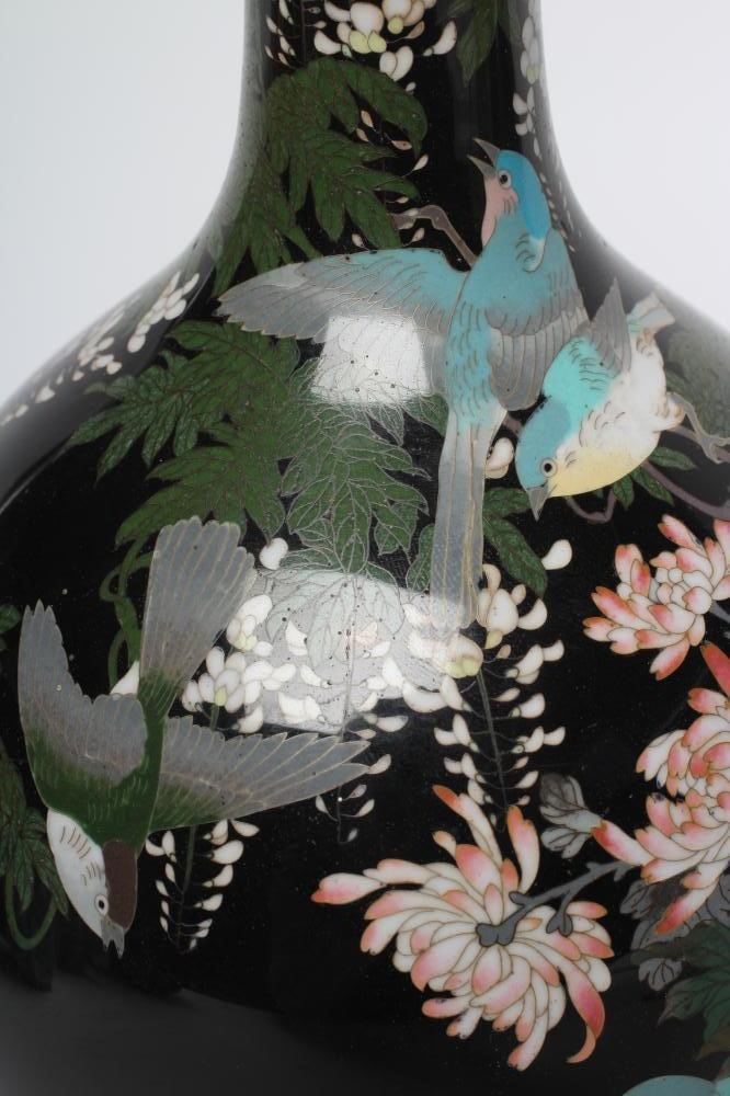 A PAIR OF JAPANESE CLOISONNE ENAMEL VASES Image