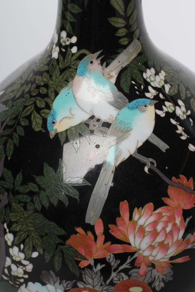 A PAIR OF JAPANESE CLOISONNE ENAMEL VASES Image