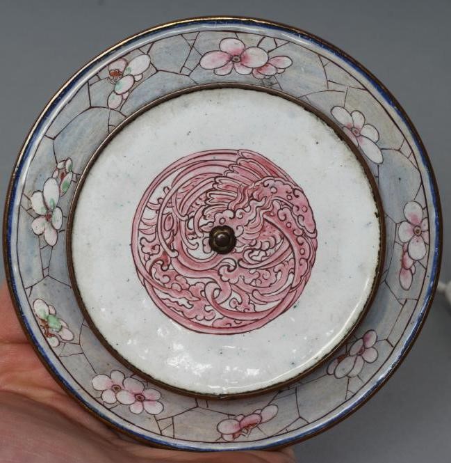 A PAIR OF CANTON ENAMEL SAUCERS of plain circular form Image
