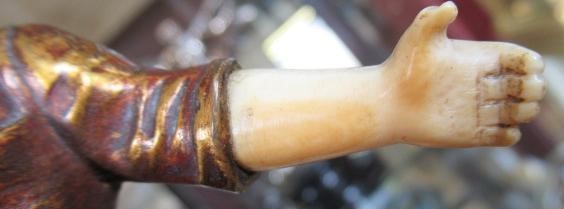 AFTER BAILLY - a cast and gilded bronze figure of a young Dutch girl with carved ivory head and Image