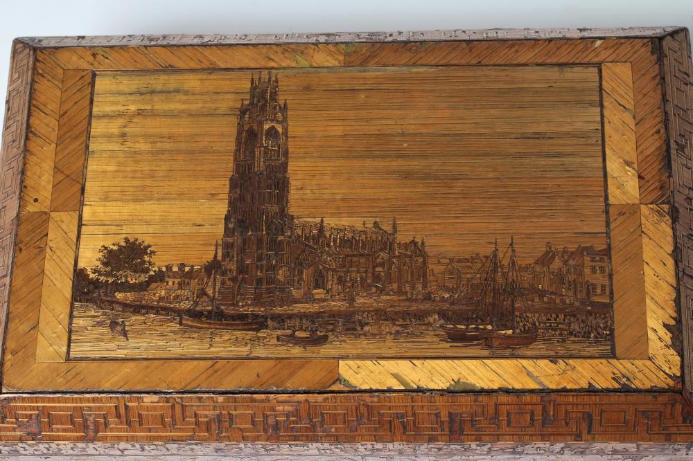 A NAPOLEONIC PRISONER OF WAR STRAW WORK BOX of plain oblong form Image