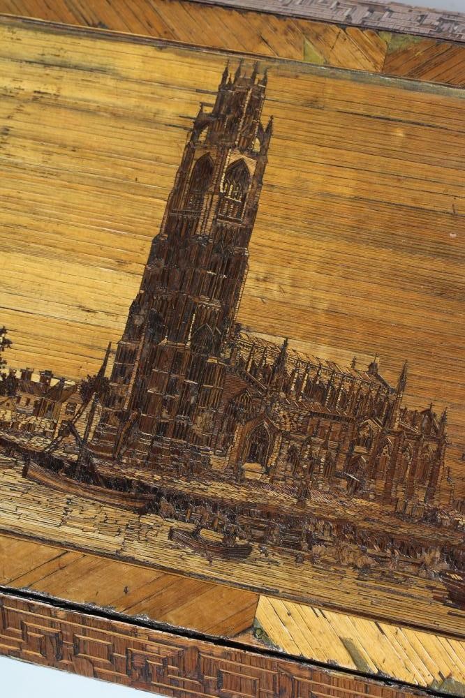 A NAPOLEONIC PRISONER OF WAR STRAW WORK BOX of plain oblong form Image