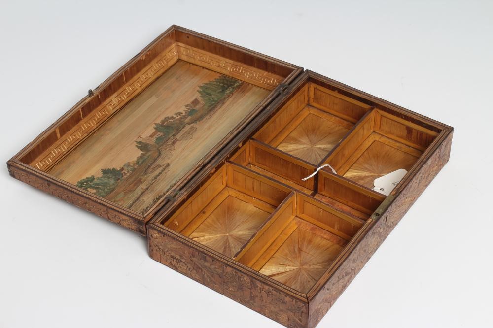 A NAPOLEONIC PRISONER OF WAR STRAW WORK BOX of plain oblong form Image