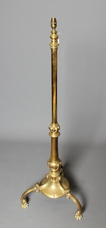 A BRASS STANDARD LAMP Image