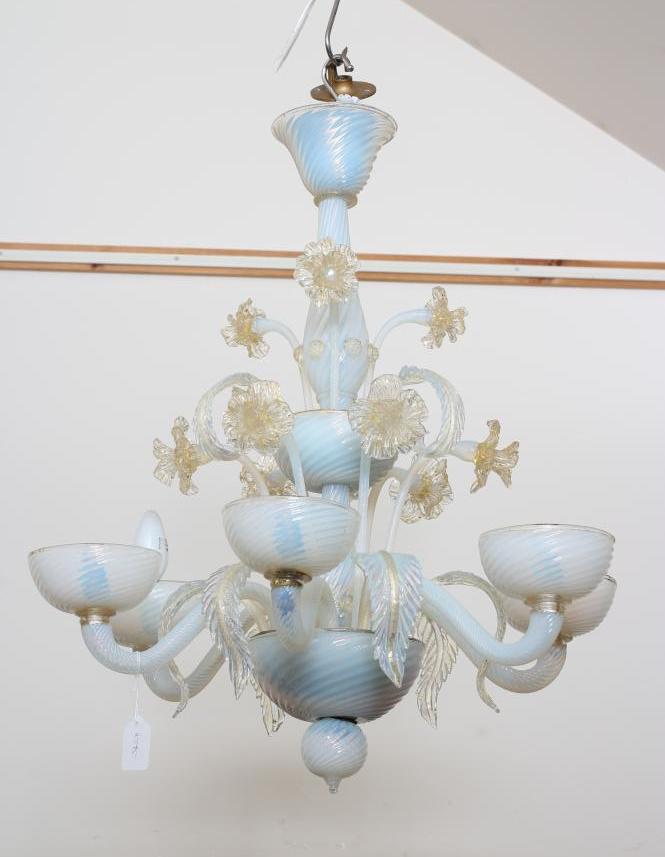 A VENETIAN SIX LIGHT CHANDELIER Image