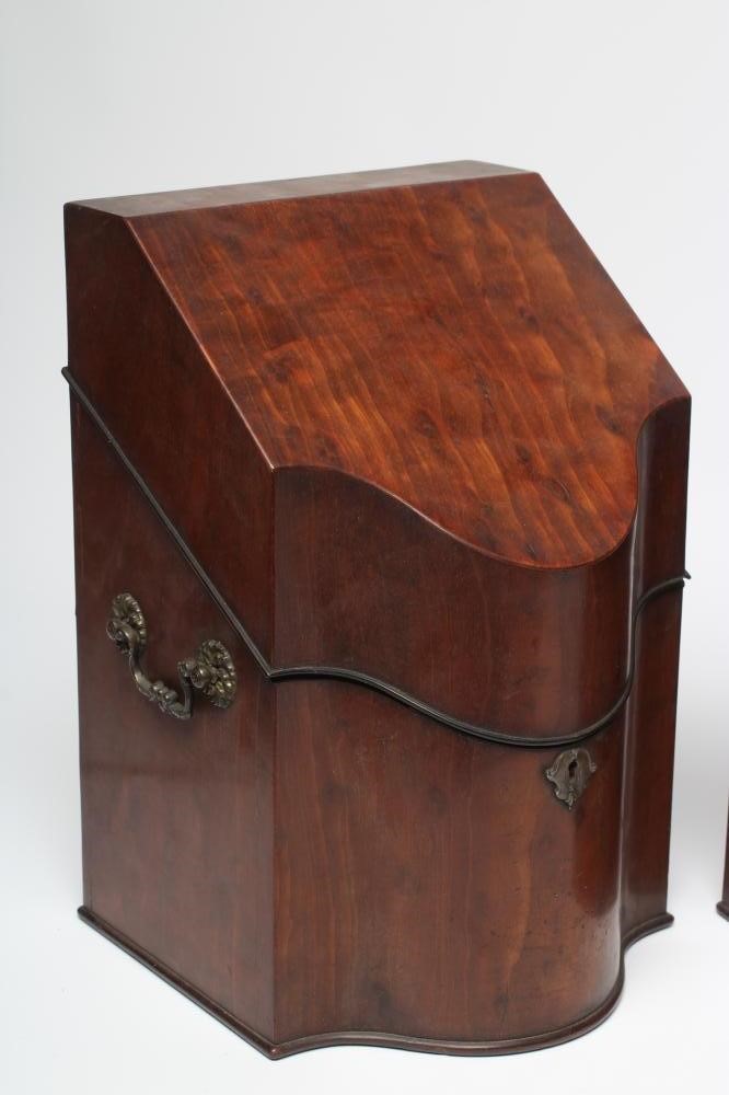A PAIR OF GEORGIAN MAHOGANY KNIFE BOXES Image