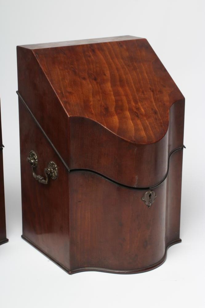 A PAIR OF GEORGIAN MAHOGANY KNIFE BOXES Image