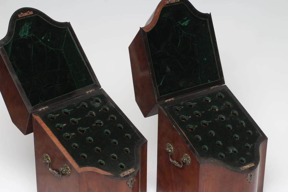 A PAIR OF GEORGIAN MAHOGANY KNIFE BOXES Image