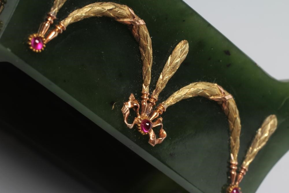 KARL GUSTAF HJALMAR ARMFELT (1873-1959) for FABERGE -  a jewelled vari-coloured gold mounted Image