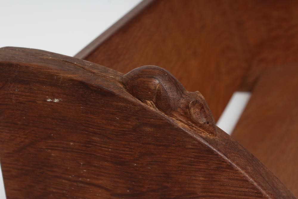 A ROBERT THOMPSON OAK BOOK TROUGH of oblong form with quadrant ends Image