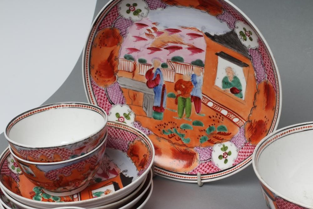 A NEWHALL PORCELAIN WINDOW PATTERN PART TEA SERVICE Image