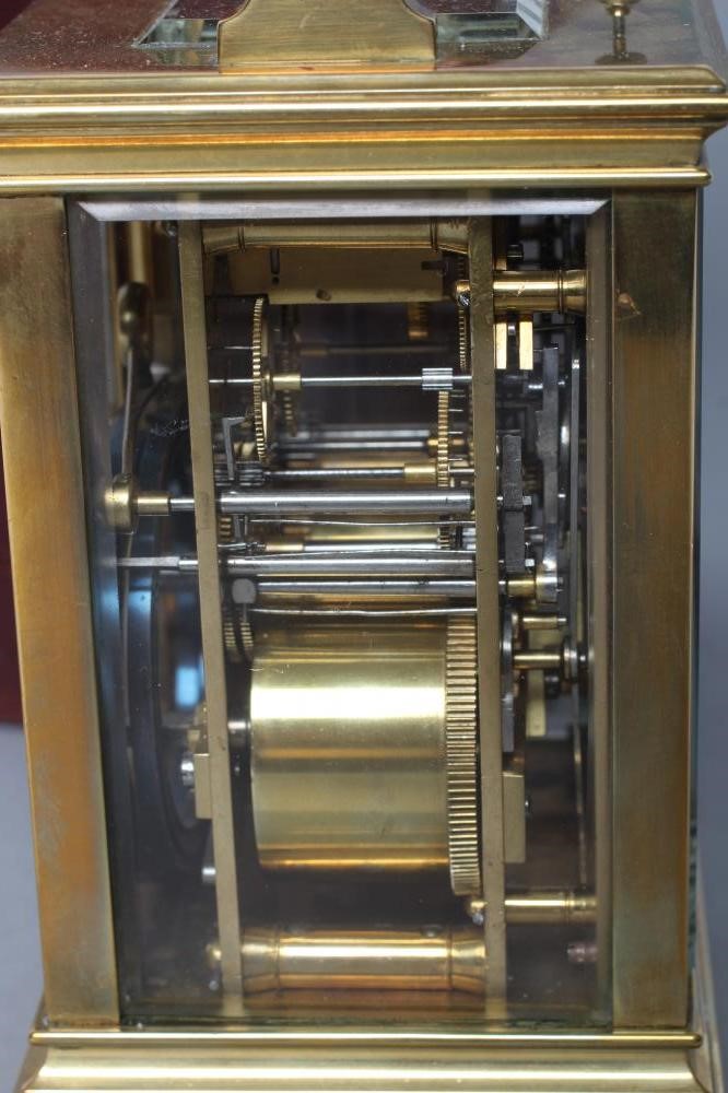 A FRENCH BRASS CASED CARRIAGE CLOCK Image