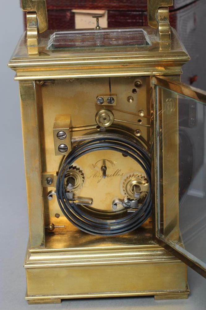 A FRENCH BRASS CASED CARRIAGE CLOCK Image