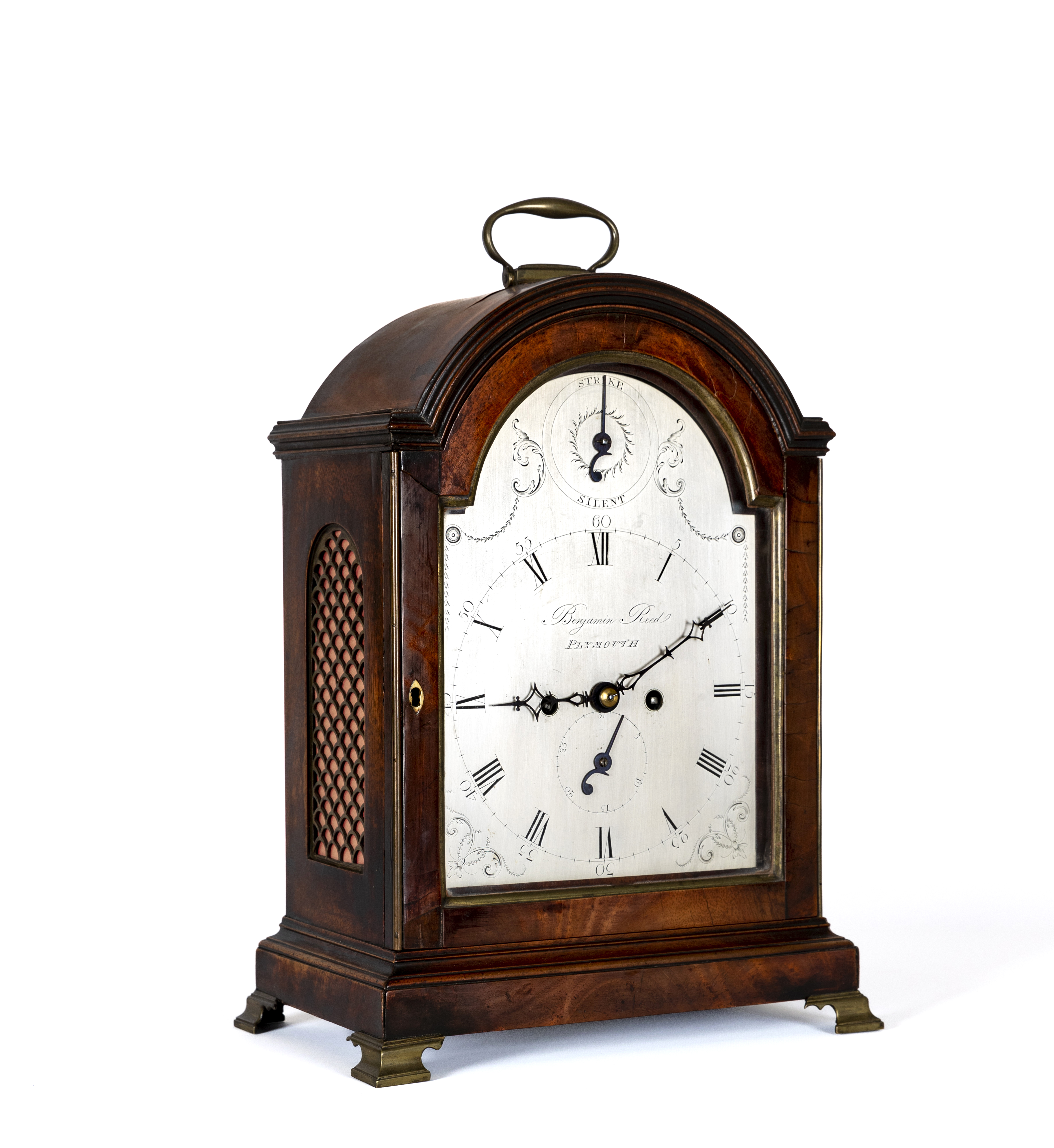 A MAHOGANY STRIKING TABLE CLOCK Image