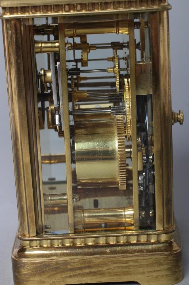 A FRENCH BRASS CASED CARRIAGE CLOCK Image