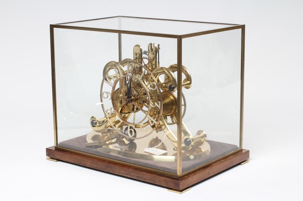 AN EPICYCLIC BRASS SKELETON CLOCK by Dent Image