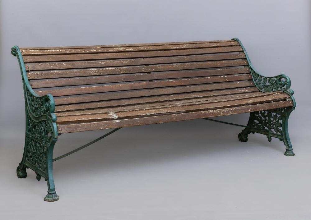 A VICTORIAN CAST IRON PARK BENCH Image