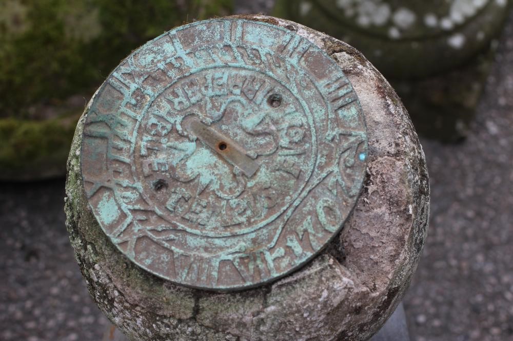 A BRONZED METAL ARMILLARY SPHERE on turned baluster stem and circular base Image