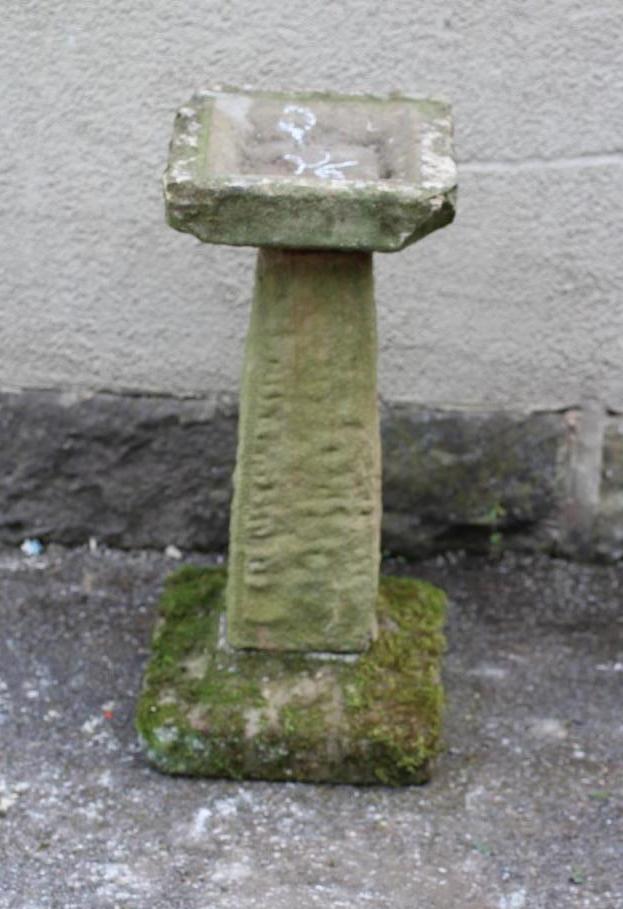 A SANDSTONE BIRD BATH of square tapering form Image