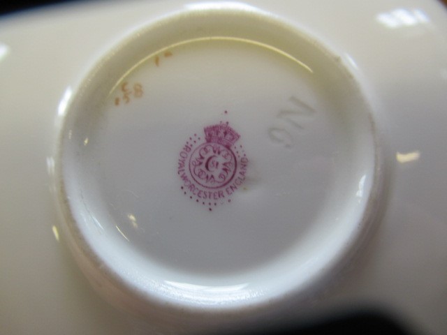 A SET OF SIX ROYAL WORCESTER CHINA COFFEE CUPS AND SAUCERS Image