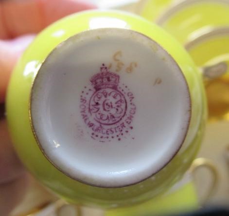 A SET OF SIX ROYAL WORCESTER CHINA COFFEE CUPS AND SAUCERS Image
