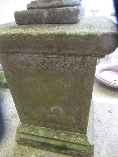 A COMPOSITION STONE LIDDED VASE Image